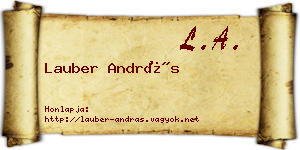 Lauber András névjegykártya