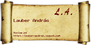 Lauber András névjegykártya